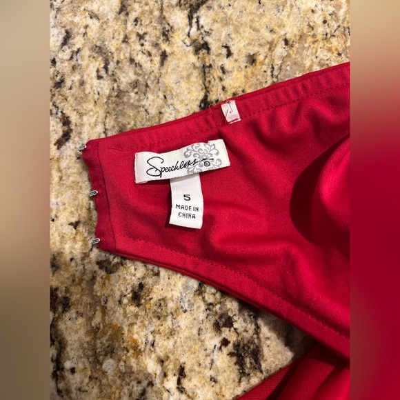 Strapless Red Rhinestone Dress - Picture 11 of 11